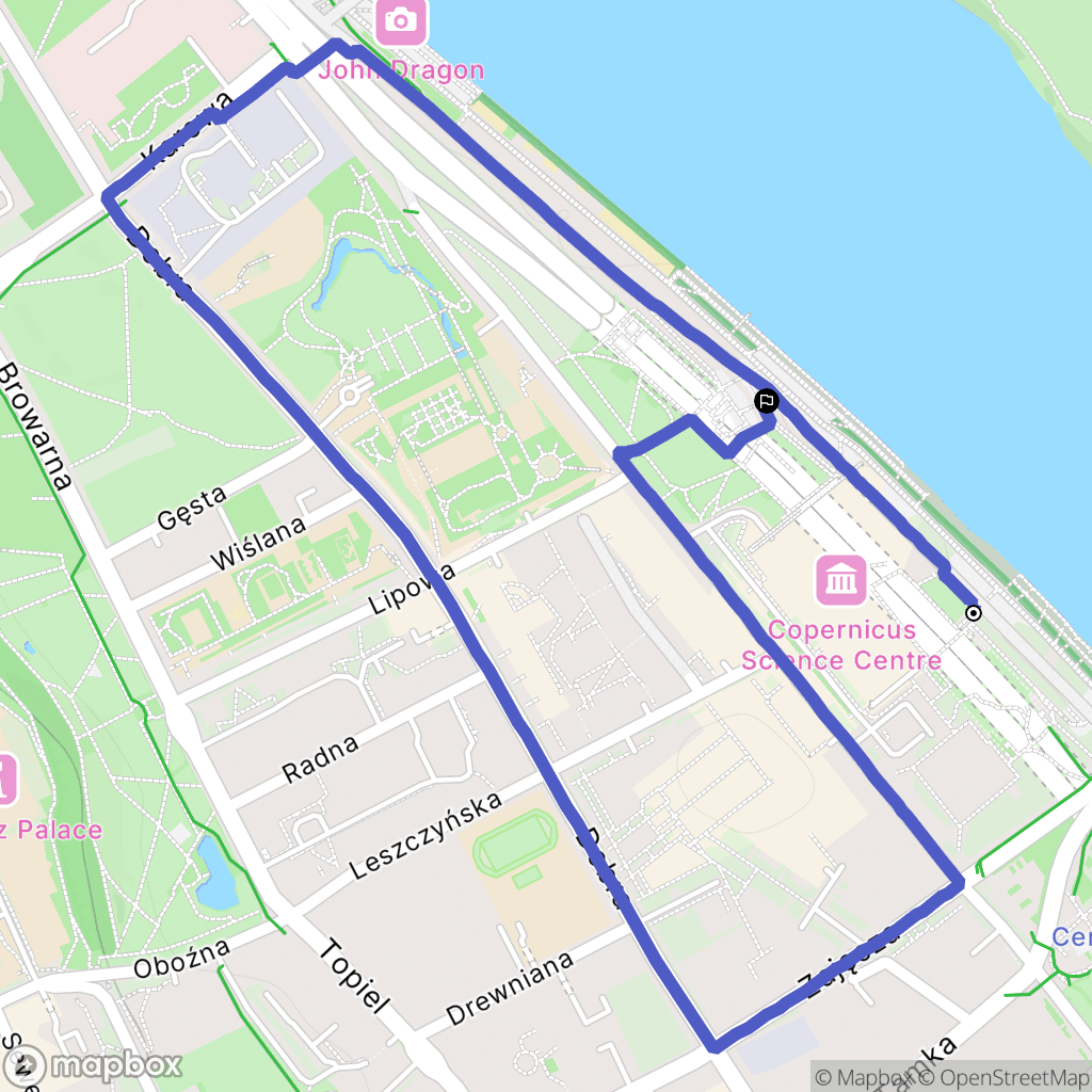 Warszawa: mapa trasy - Poland