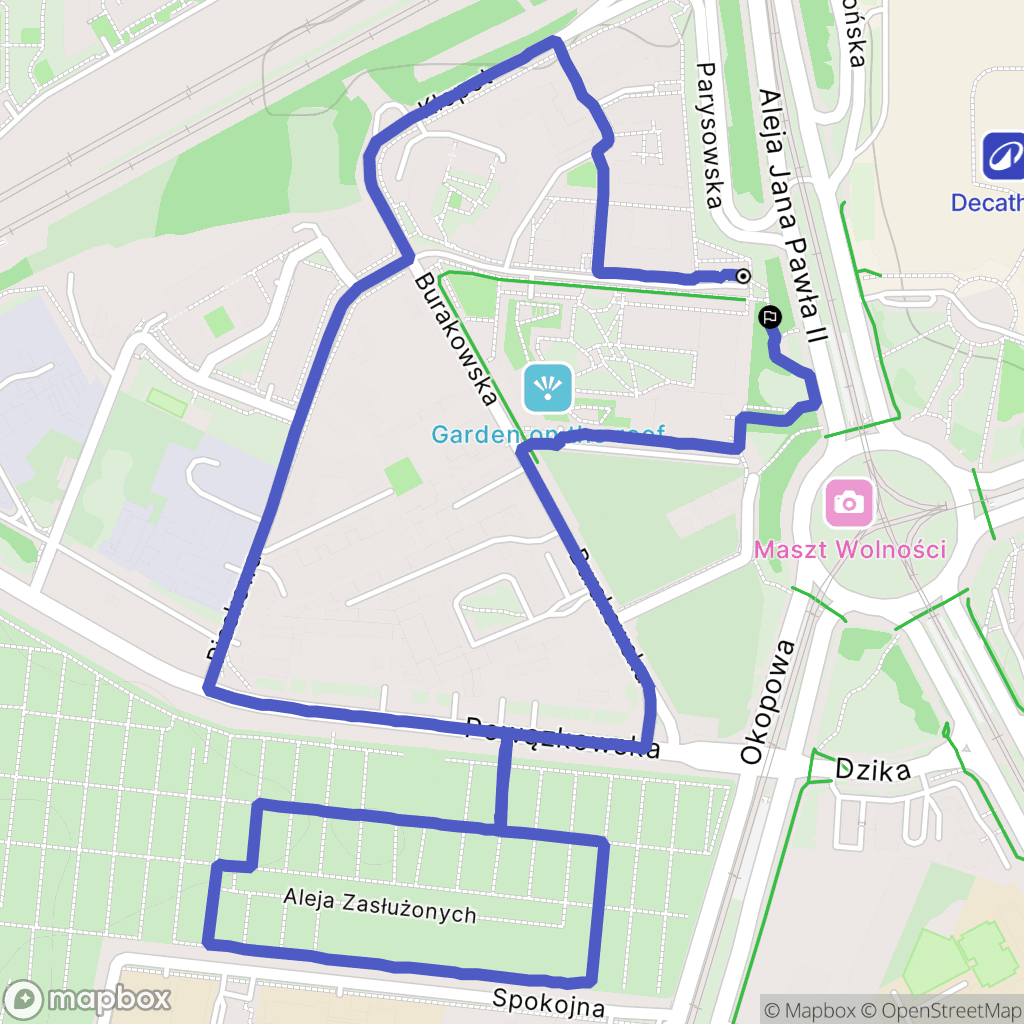 Warszawa: mapa trasy - Poland