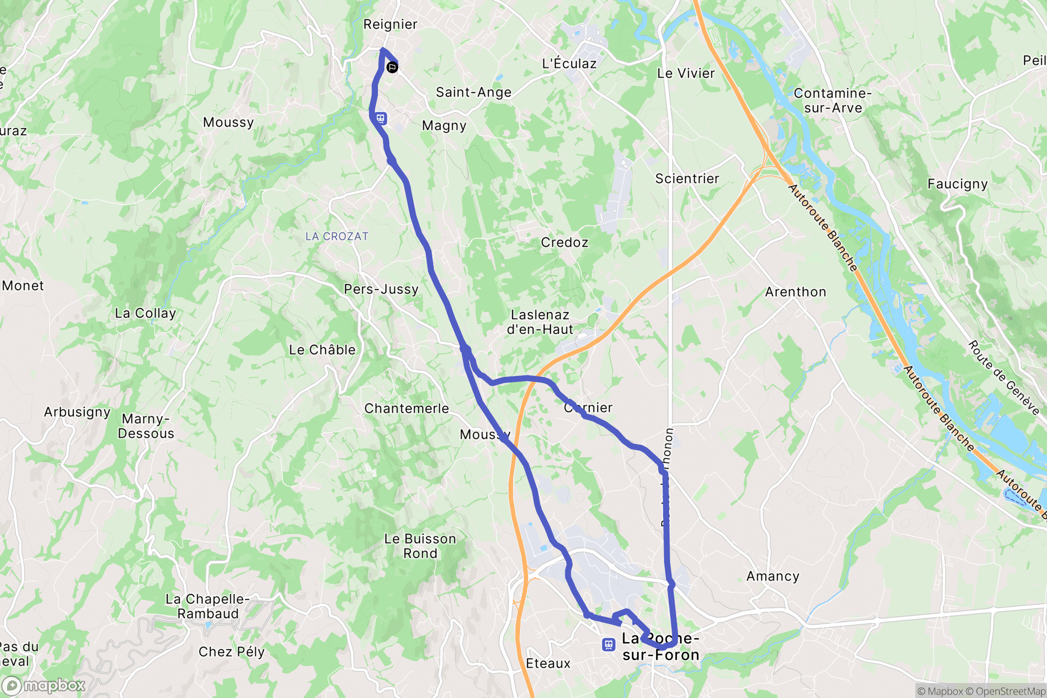 Reignier-Esery : carte du parcours de randonnée - France