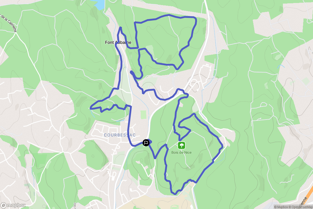 Nîmes : carte du parcours de randonnée - France