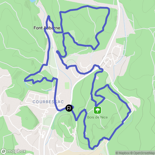 Nîmes : carte du parcours de randonnée - France