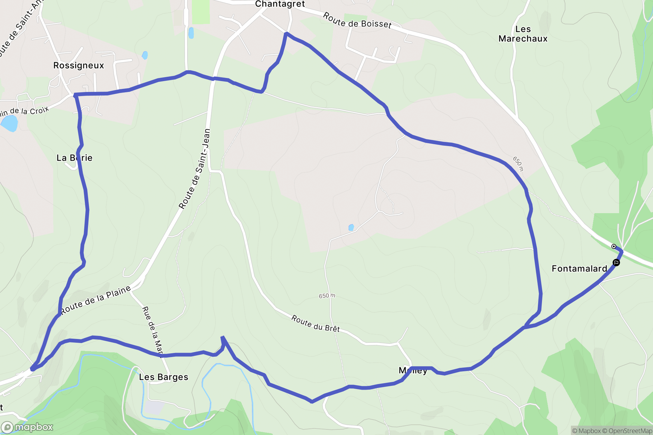 Soleymieux : carte du parcours de randonnée - France