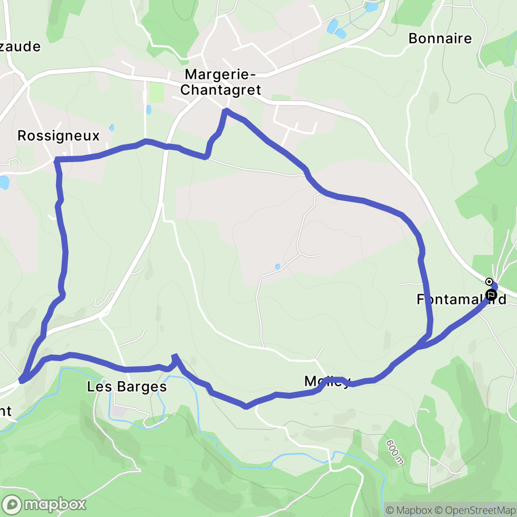 Soleymieux : carte du parcours de randonnée - France