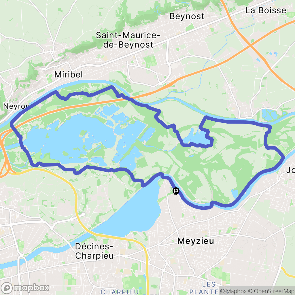 Meyzieu : carte du parcours de randonnée - France