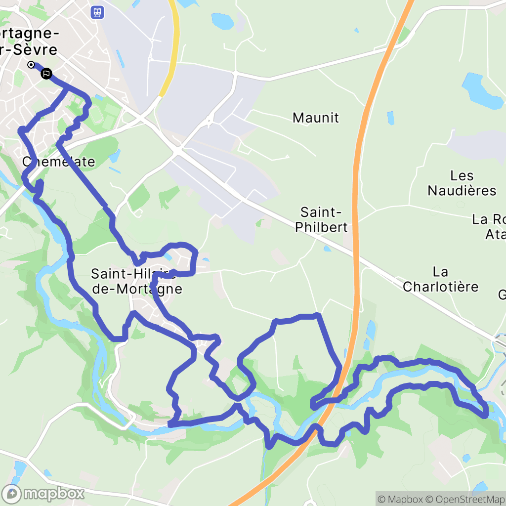 Mortagne-sur-Sèvre : carte du parcours de randonnée - France