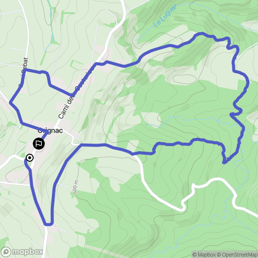 Orignac : carte du parcours de randonnée - France