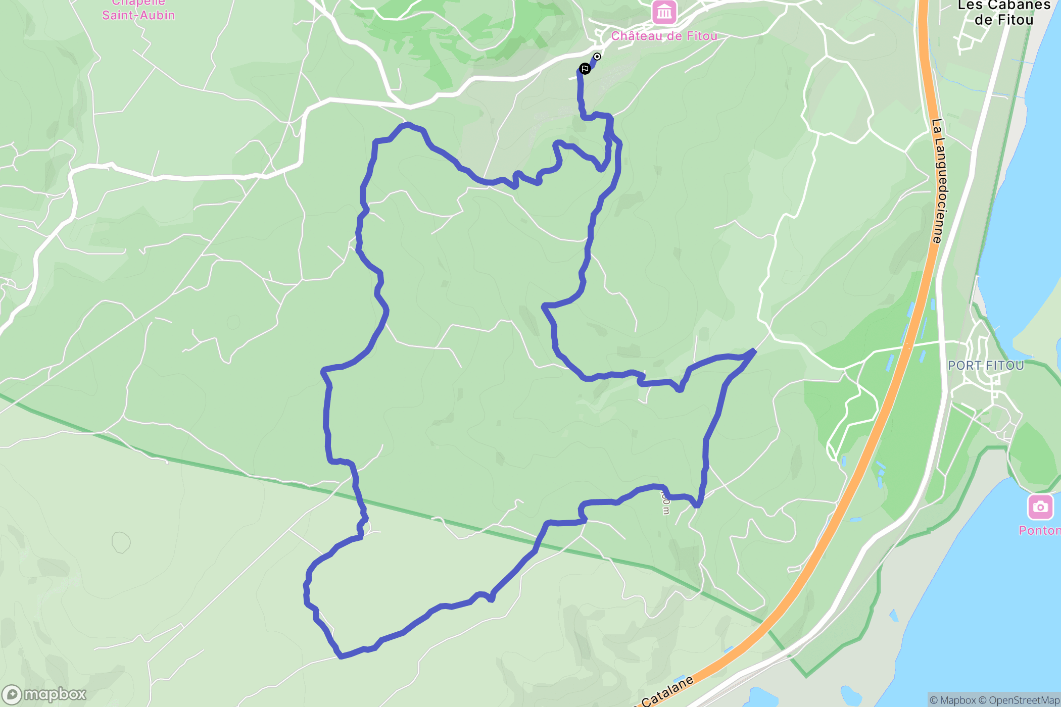 Fitou : carte du parcours de randonnée - France