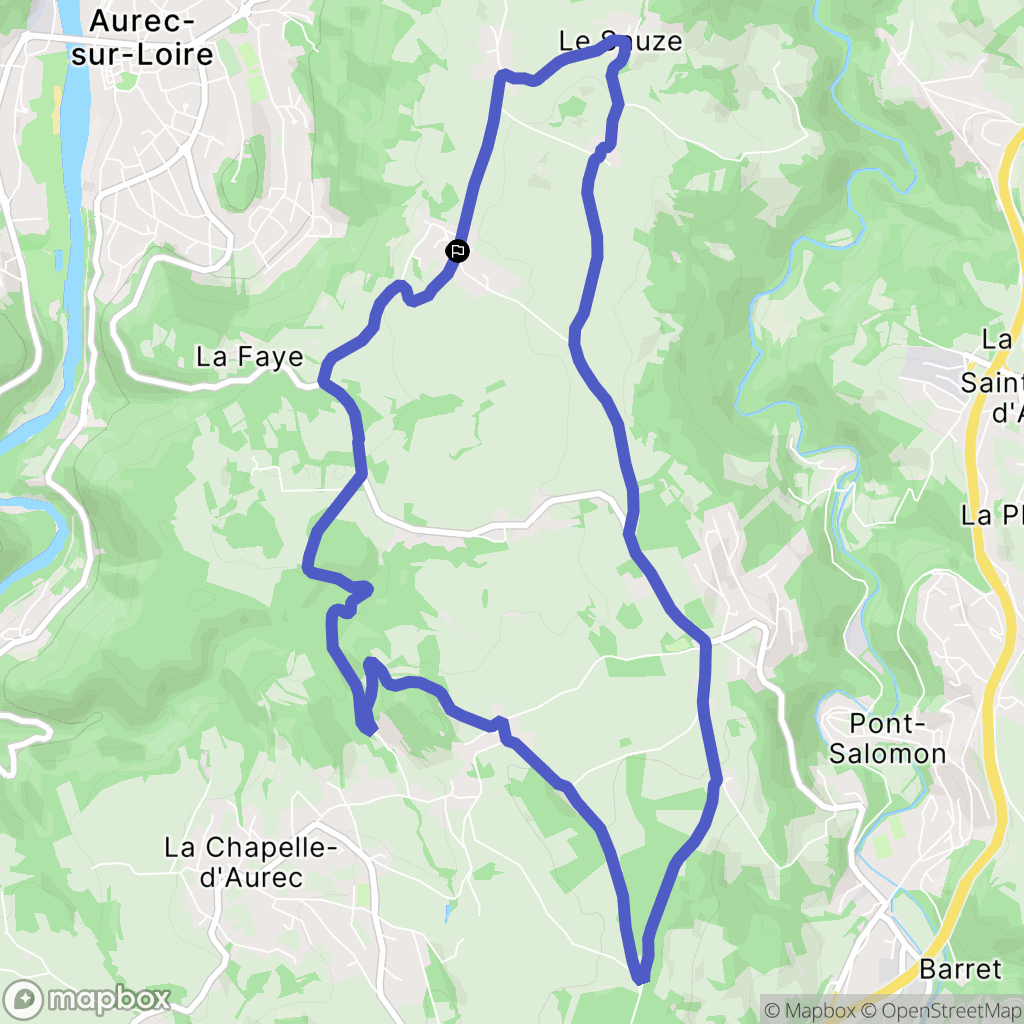 Aurec-sur-Loire : carte du parcours de randonnée - France