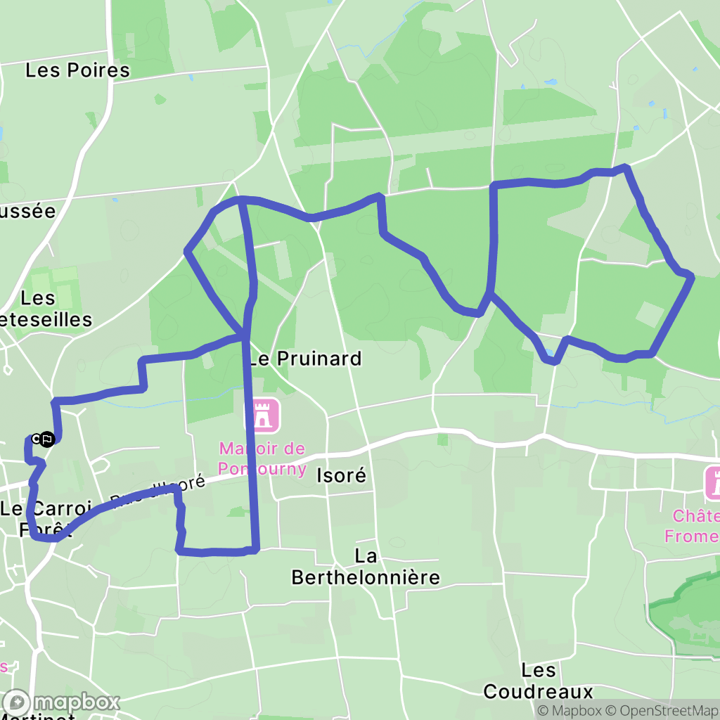 Avoine : carte du parcours de randonnée - France