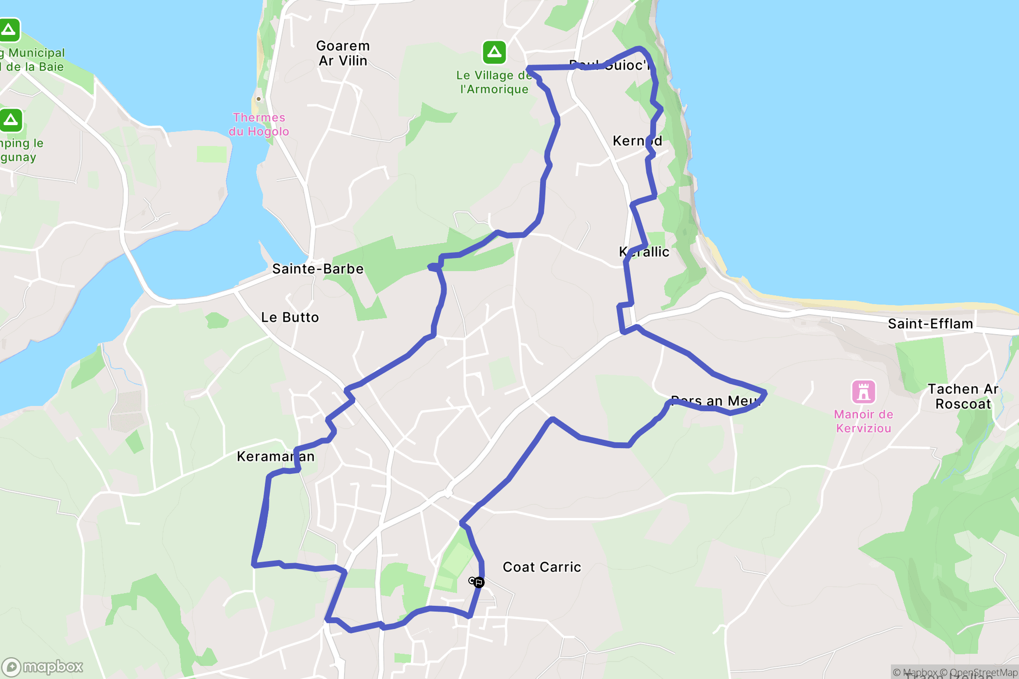 Plestin-les-Grèves : carte du parcours de randonnée - France