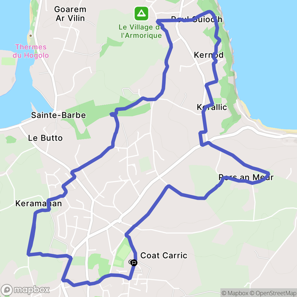 Plestin-les-Grèves : carte du parcours de randonnée - France