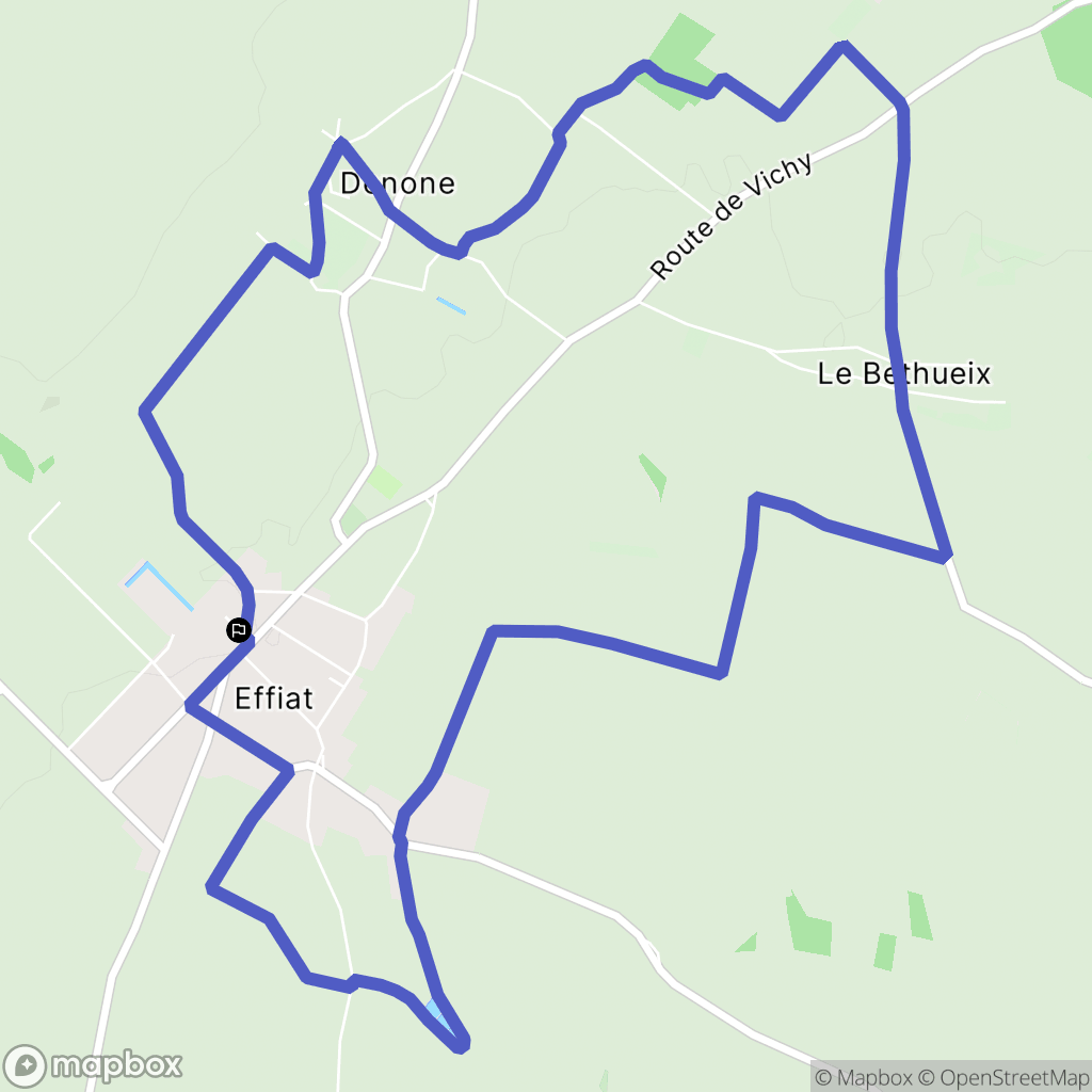 Effiat : carte du parcours de randonnée - France