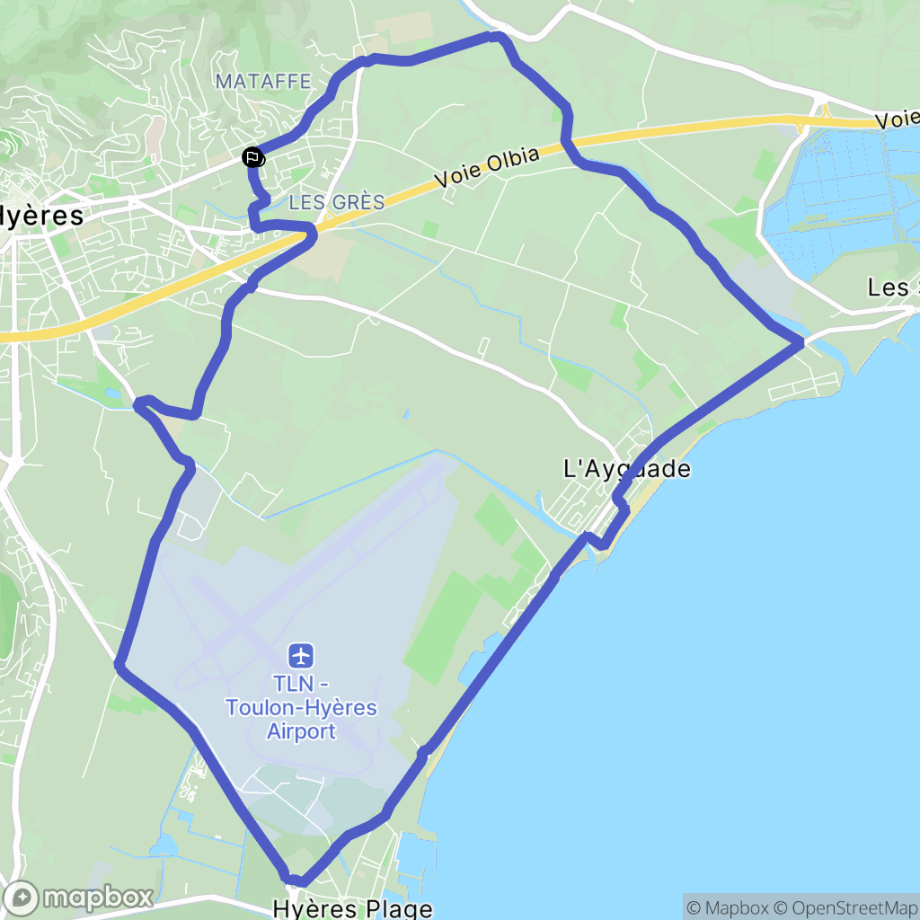 Hyères : carte du parcours de randonnée - France