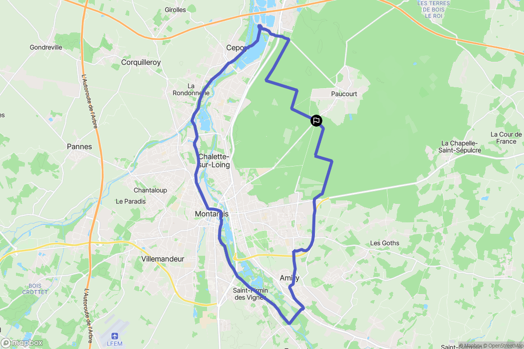 Paucourt : carte du parcours de randonnée - France