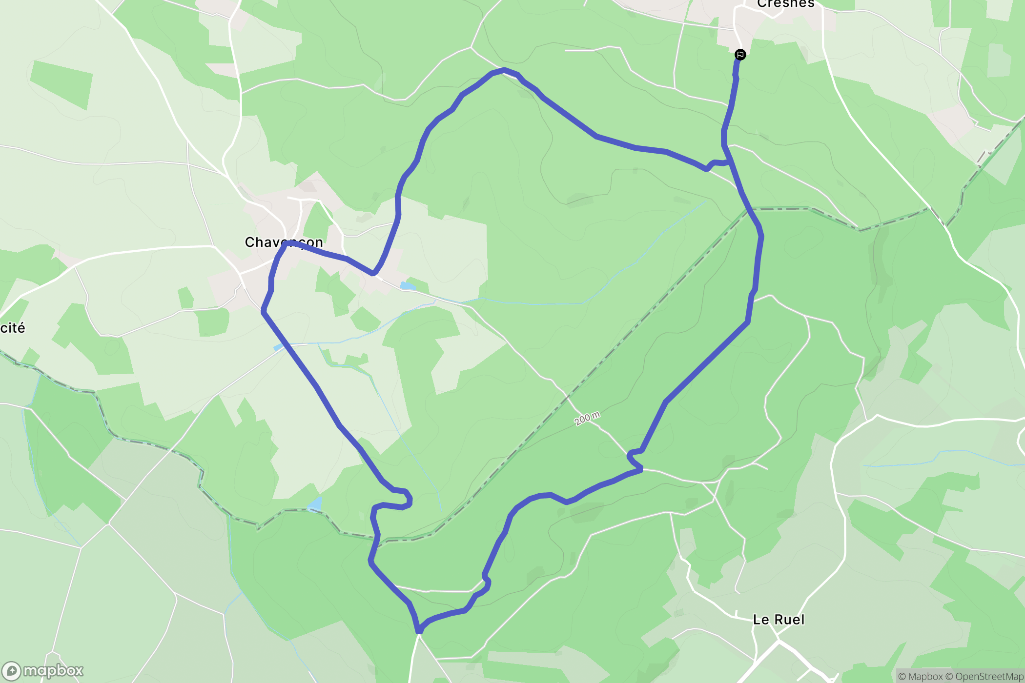Neuville-Bosc : carte du parcours de randonnée - France