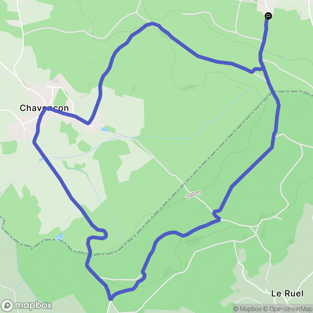 Neuville-Bosc : carte du parcours de randonnée - France