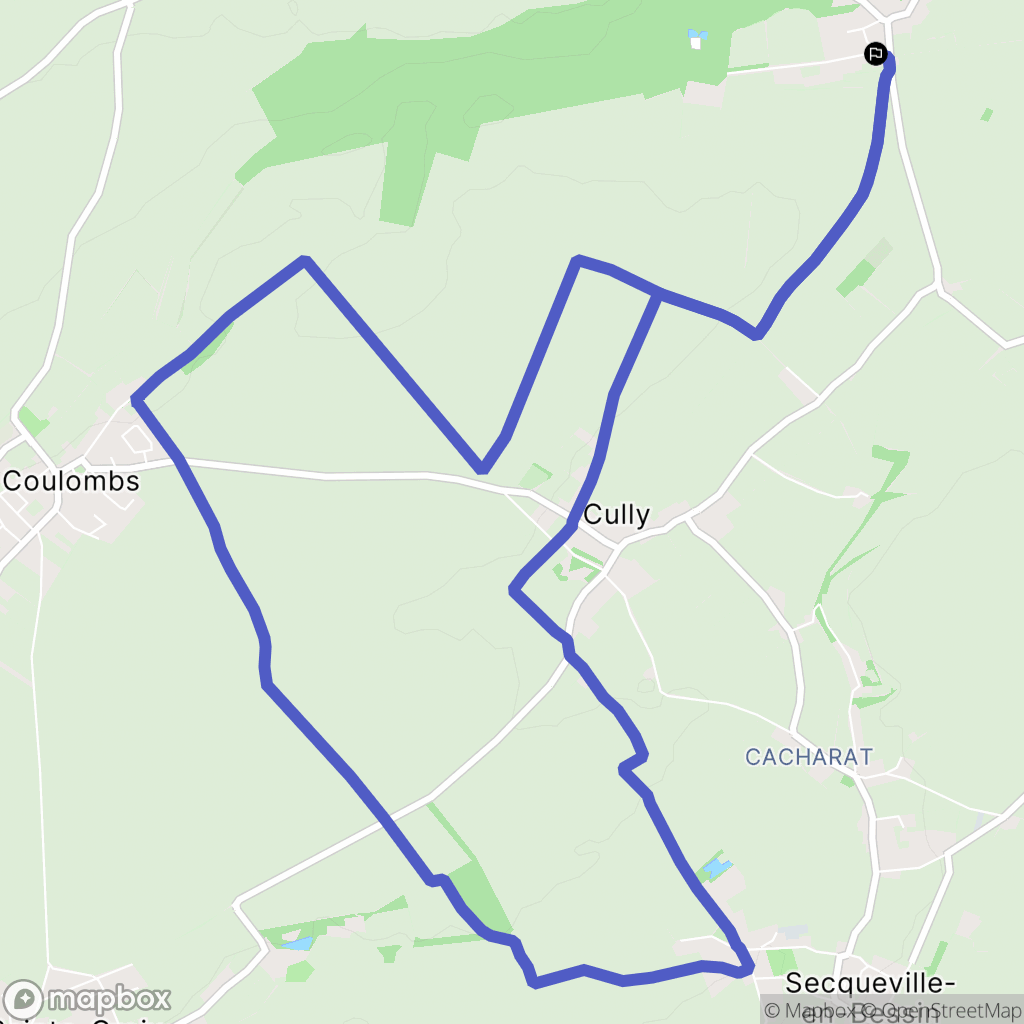 Ponts sur Seulles : carte du parcours de randonnée - France