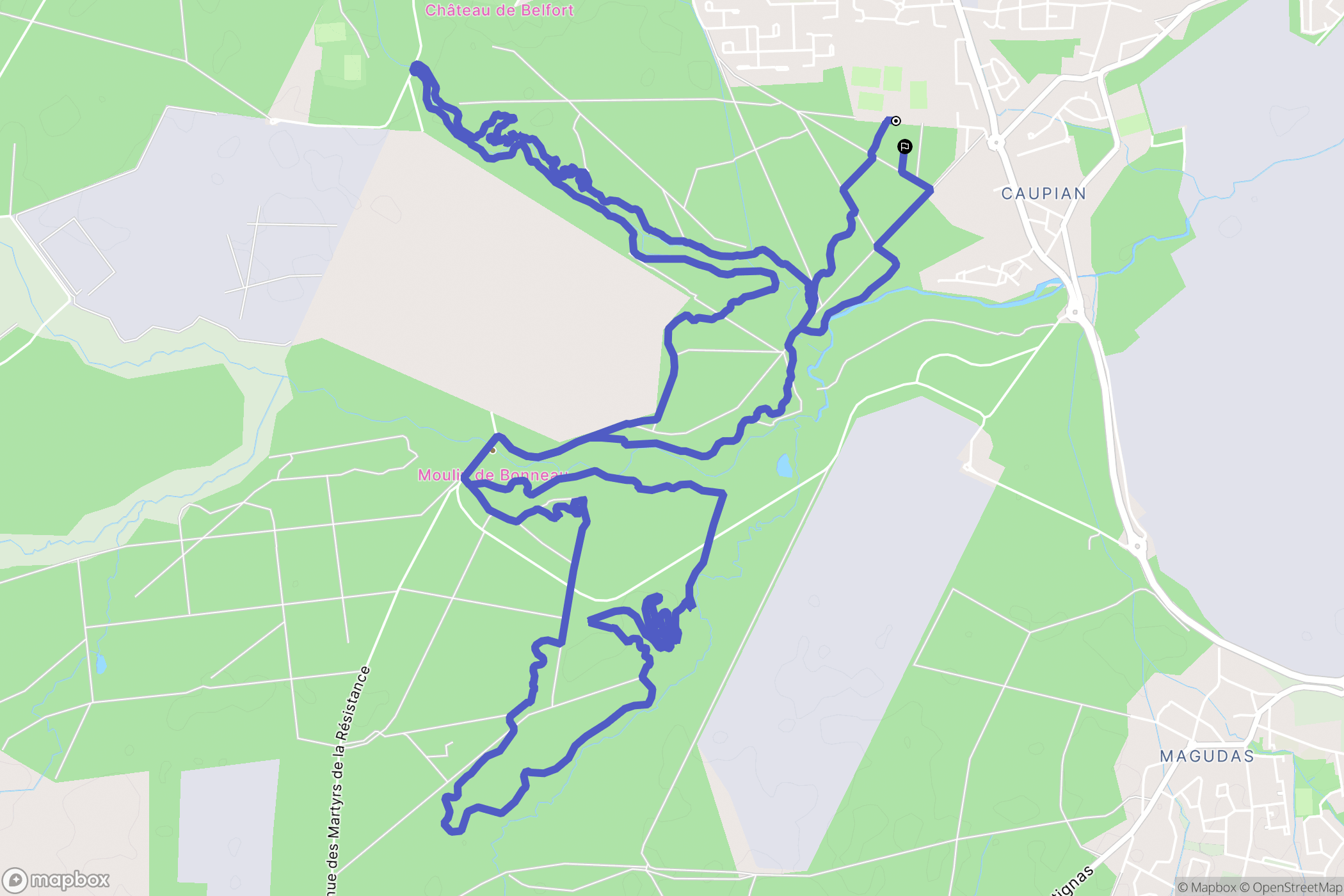 Saint-Médard-en-Jalles : carte du parcours de randonnée - France