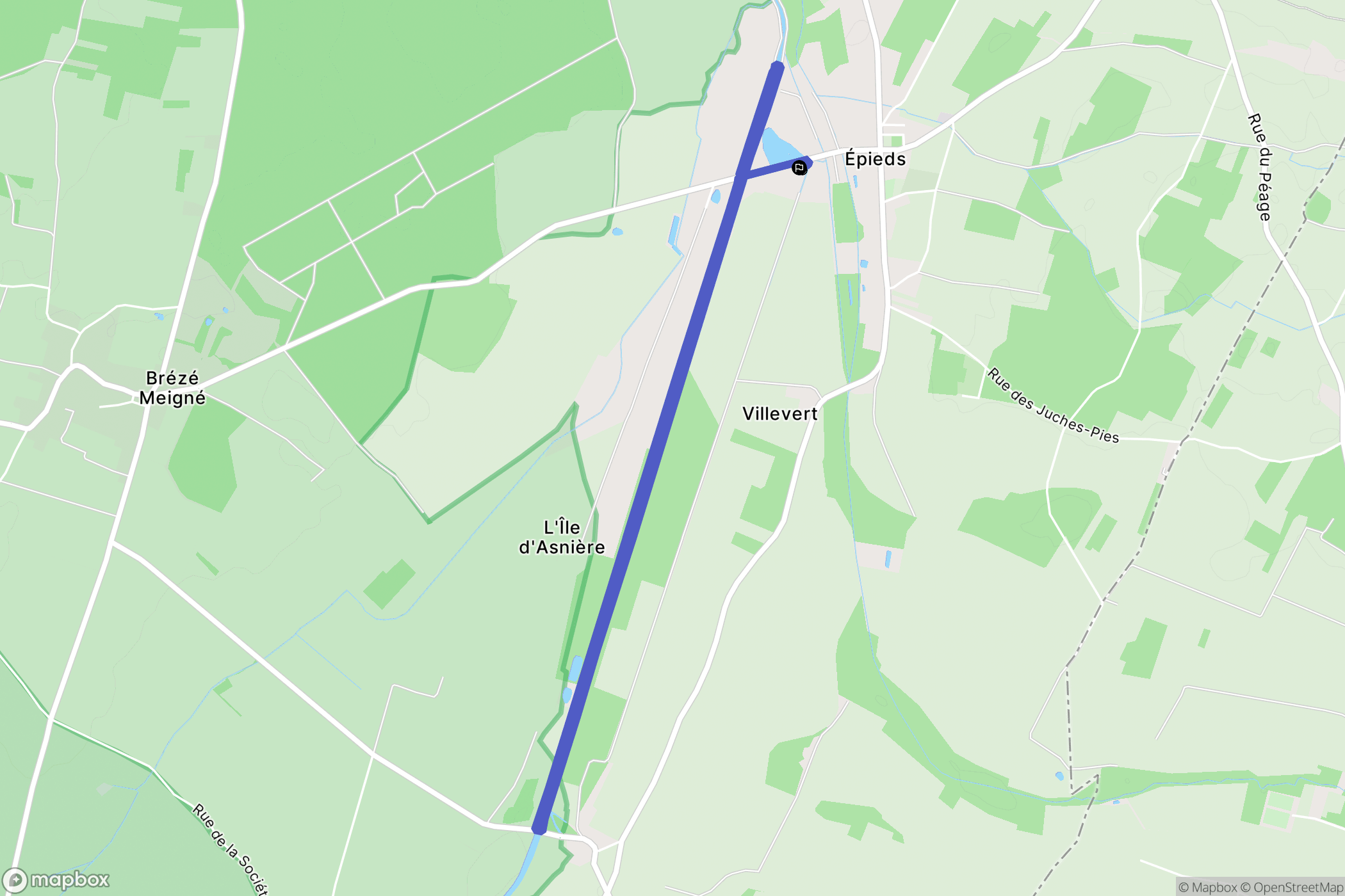 Épieds : carte du parcours de randonnée - France