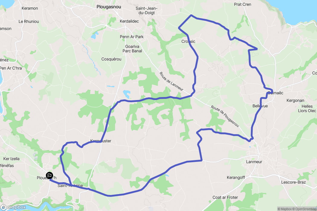Plouezoc'h : carte du parcours de randonnée - France