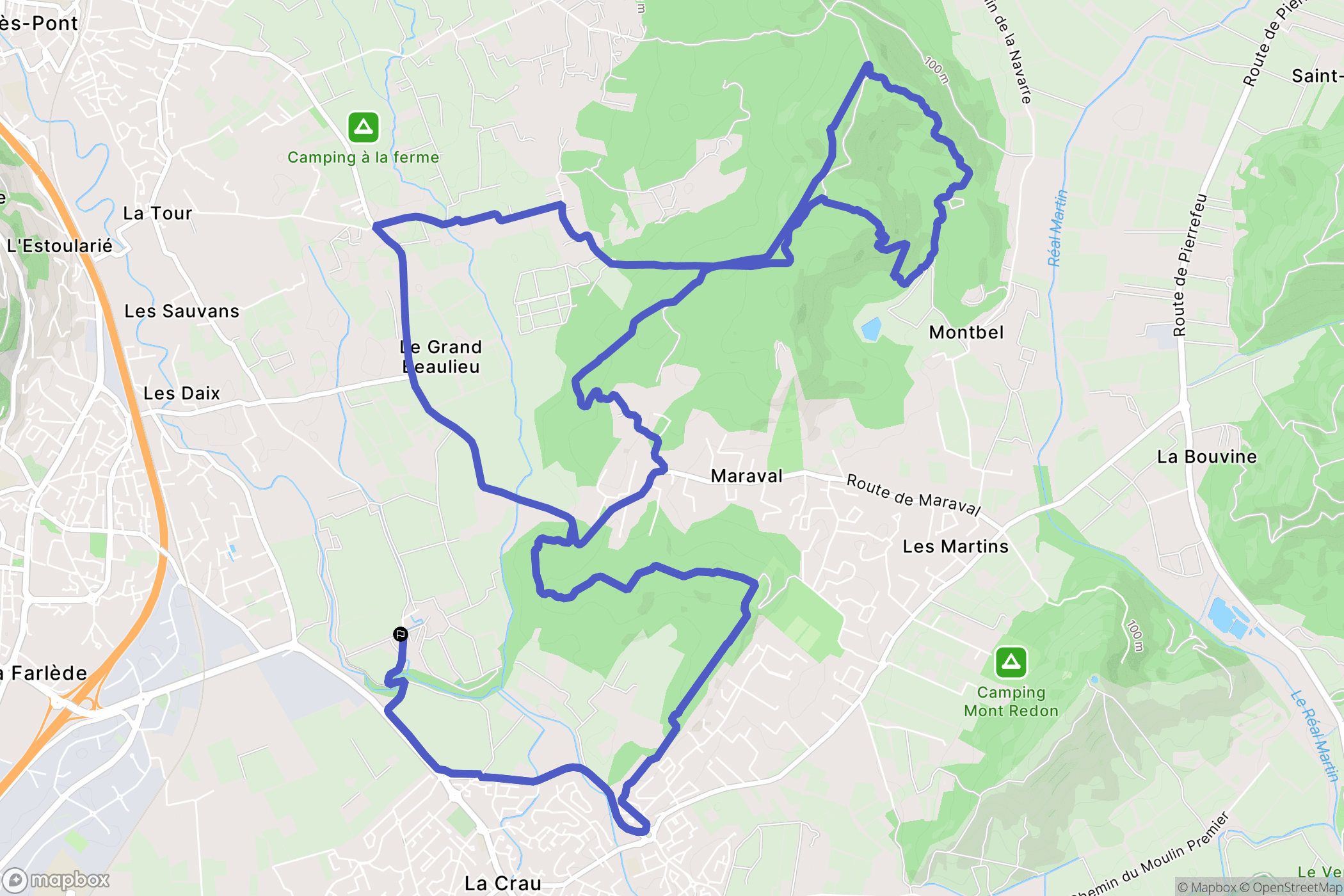 Solliès-Ville : carte du parcours de randonnée - France