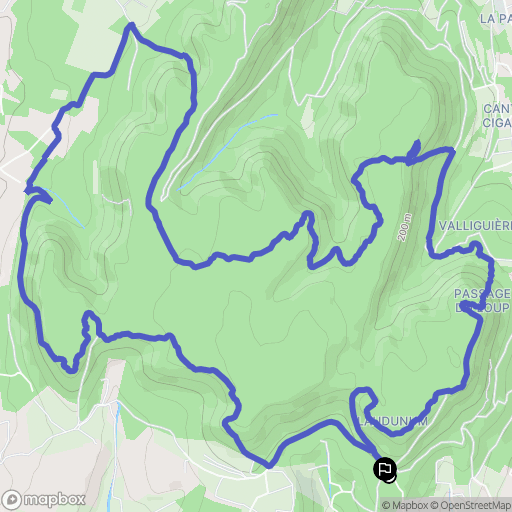 Laudun-l'Ardoise : carte du parcours de randonnée - France