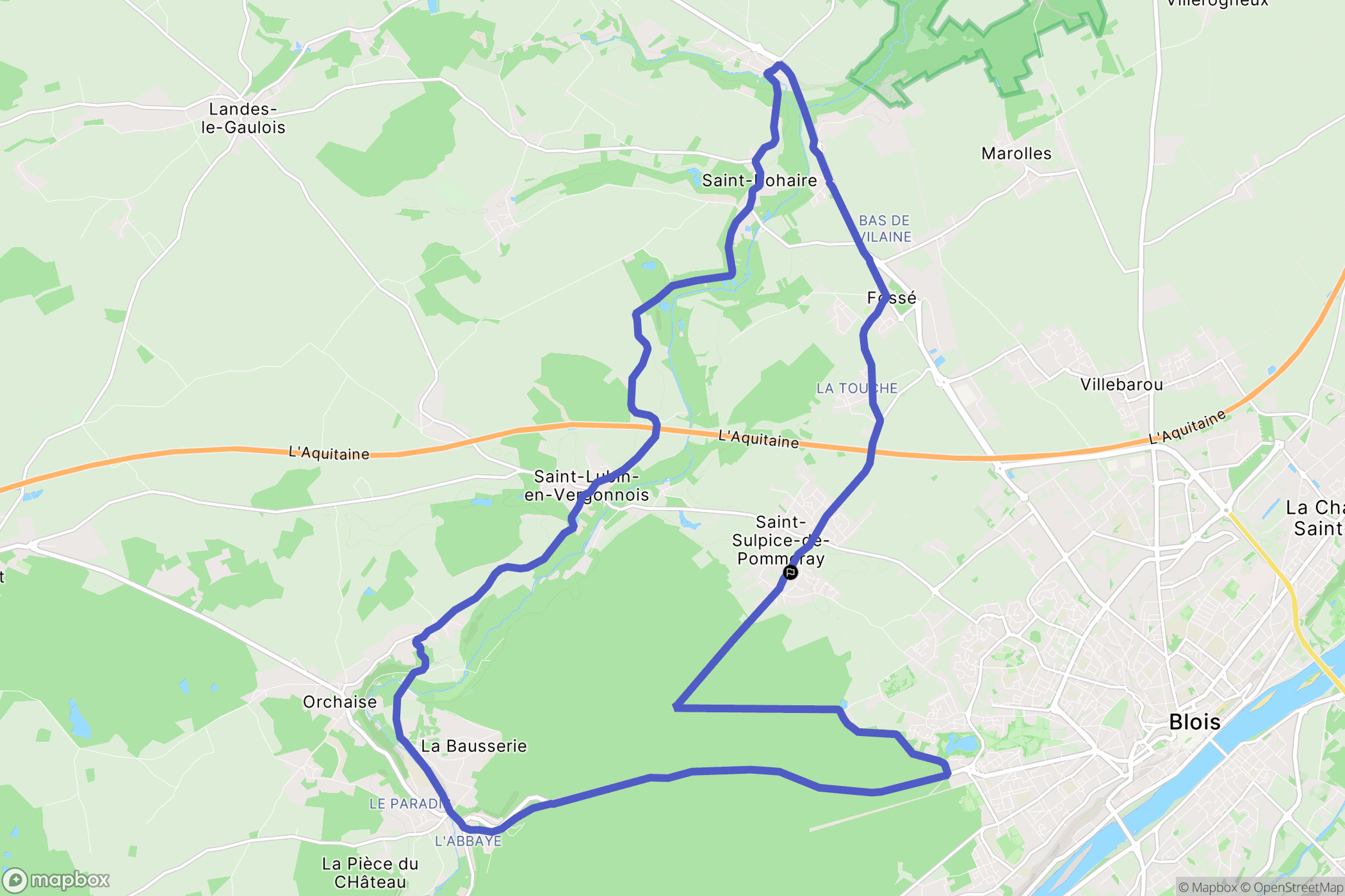 Saint-Sulpice-de-Pommeray : carte du parcours de randonnée - France