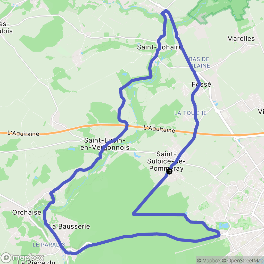 Saint-Sulpice-de-Pommeray : carte du parcours de randonnée - France