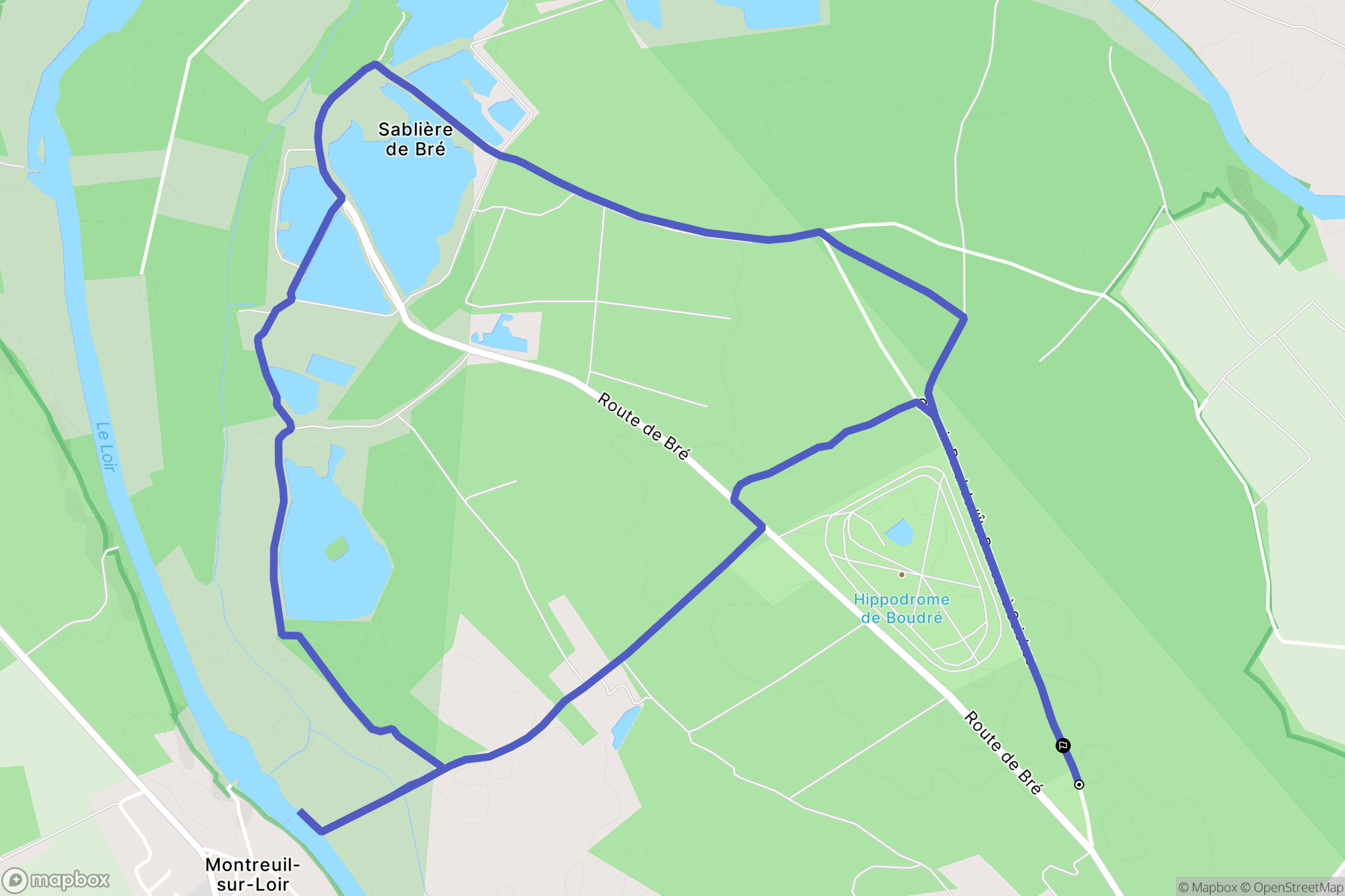 Seiches-sur-le-Loir : carte du parcours de randonnée - France