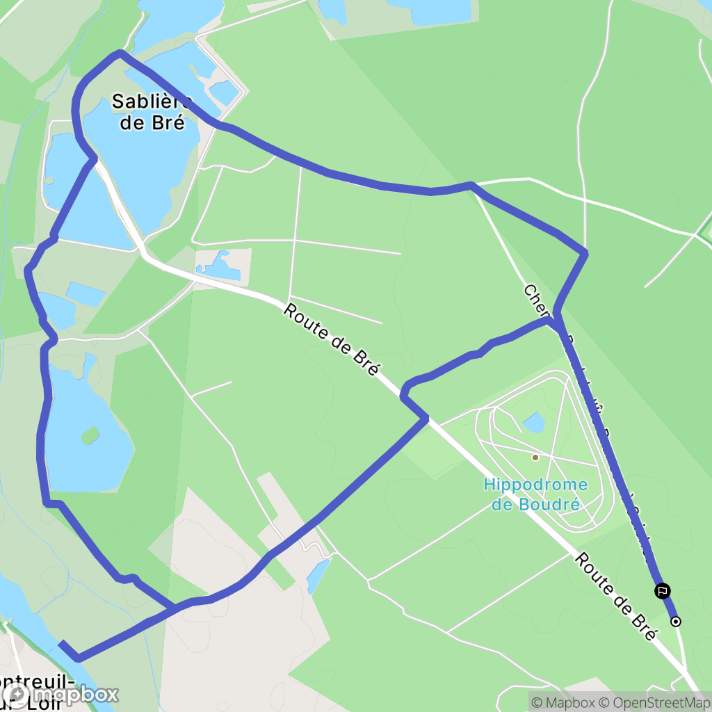 Seiches-sur-le-Loir : carte du parcours de randonnée - France