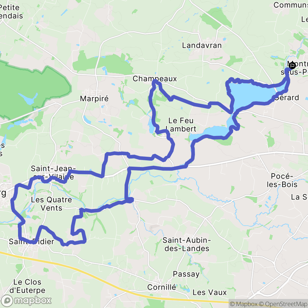 Montreuil-sous-Pérouse : carte du parcours de randonnée - France