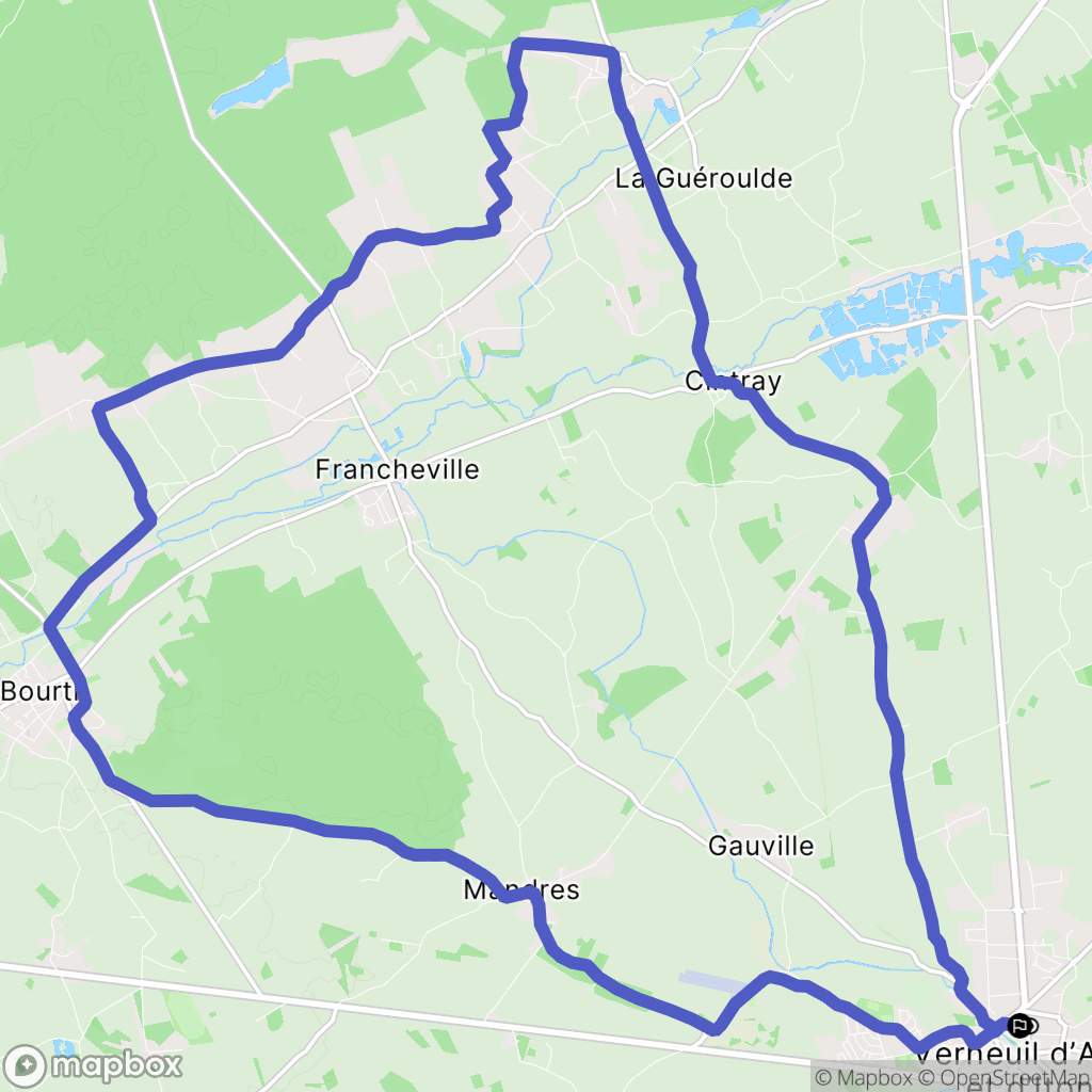 Verneuil d'Avre et d'Iton : carte du parcours de randonnée - France