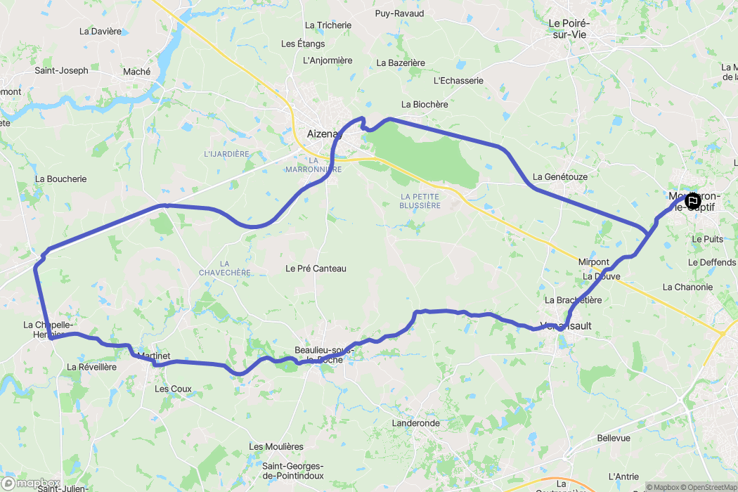 Mouilleron-le-Captif : carte du parcours de randonnée - France
