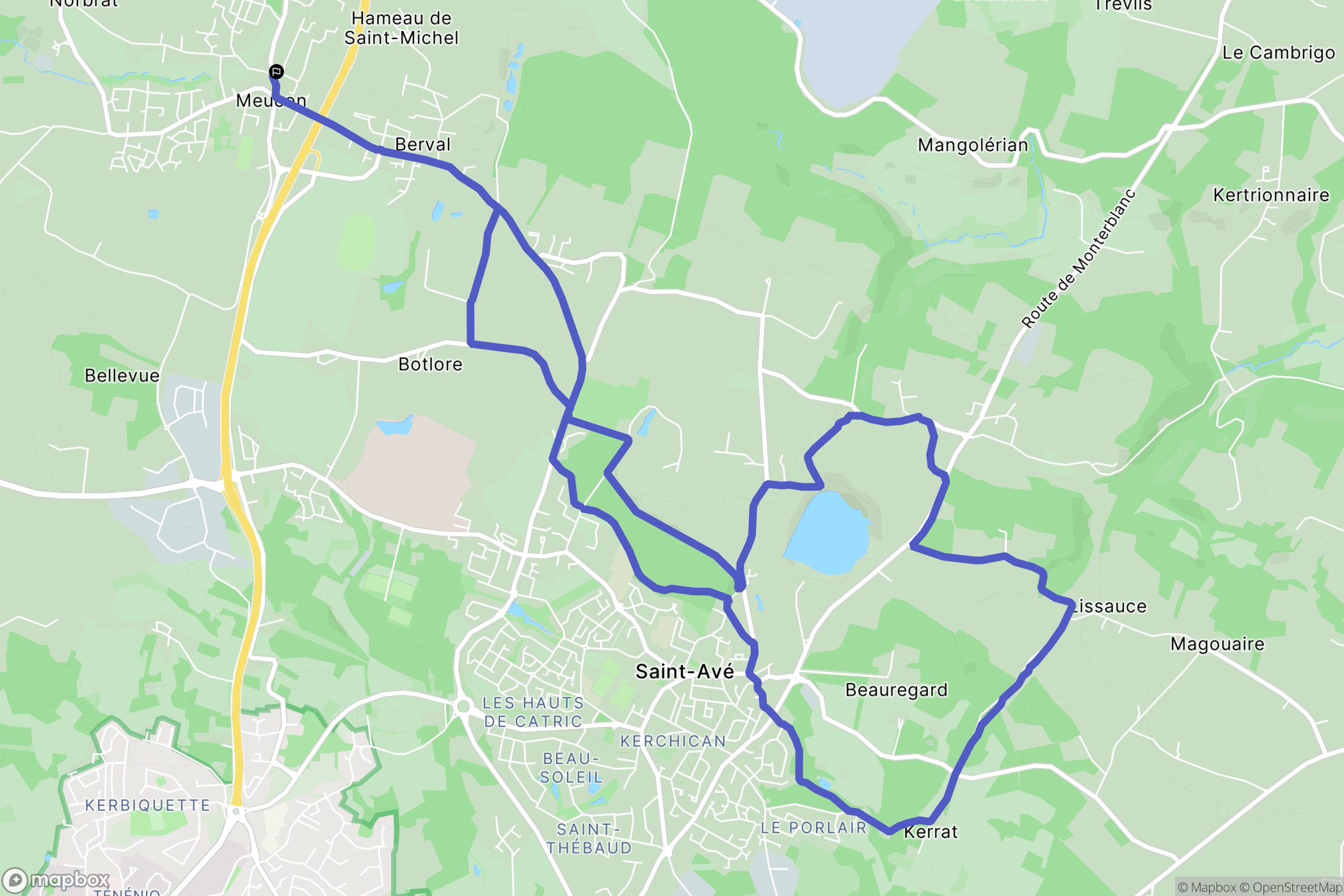 Meucon : carte du parcours de randonnée - France