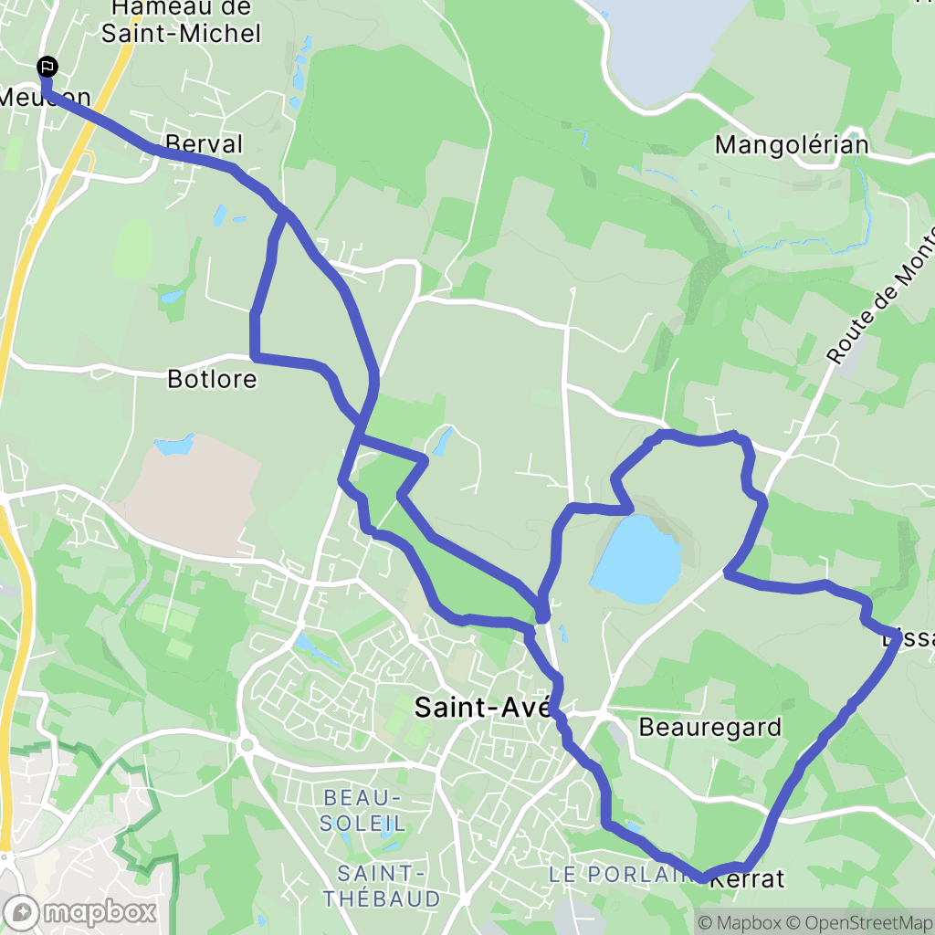 Meucon : carte du parcours de randonnée - France
