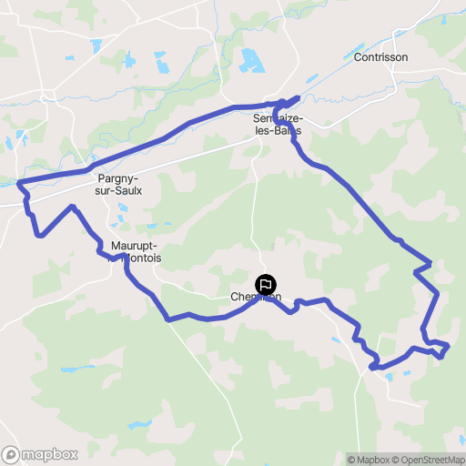 Cheminon : carte du parcours de randonnée - France