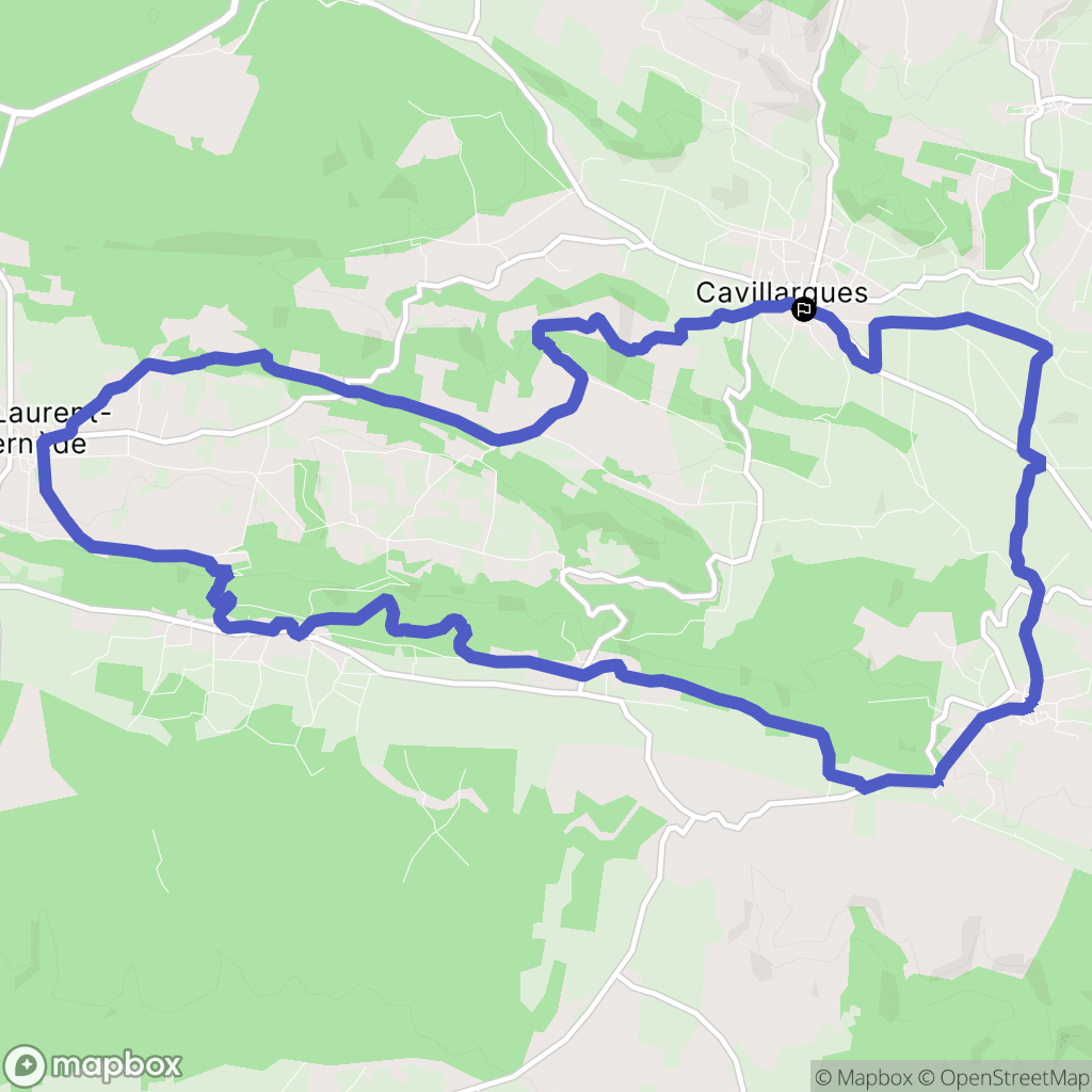 Cavillargues : carte du parcours de randonnée - France