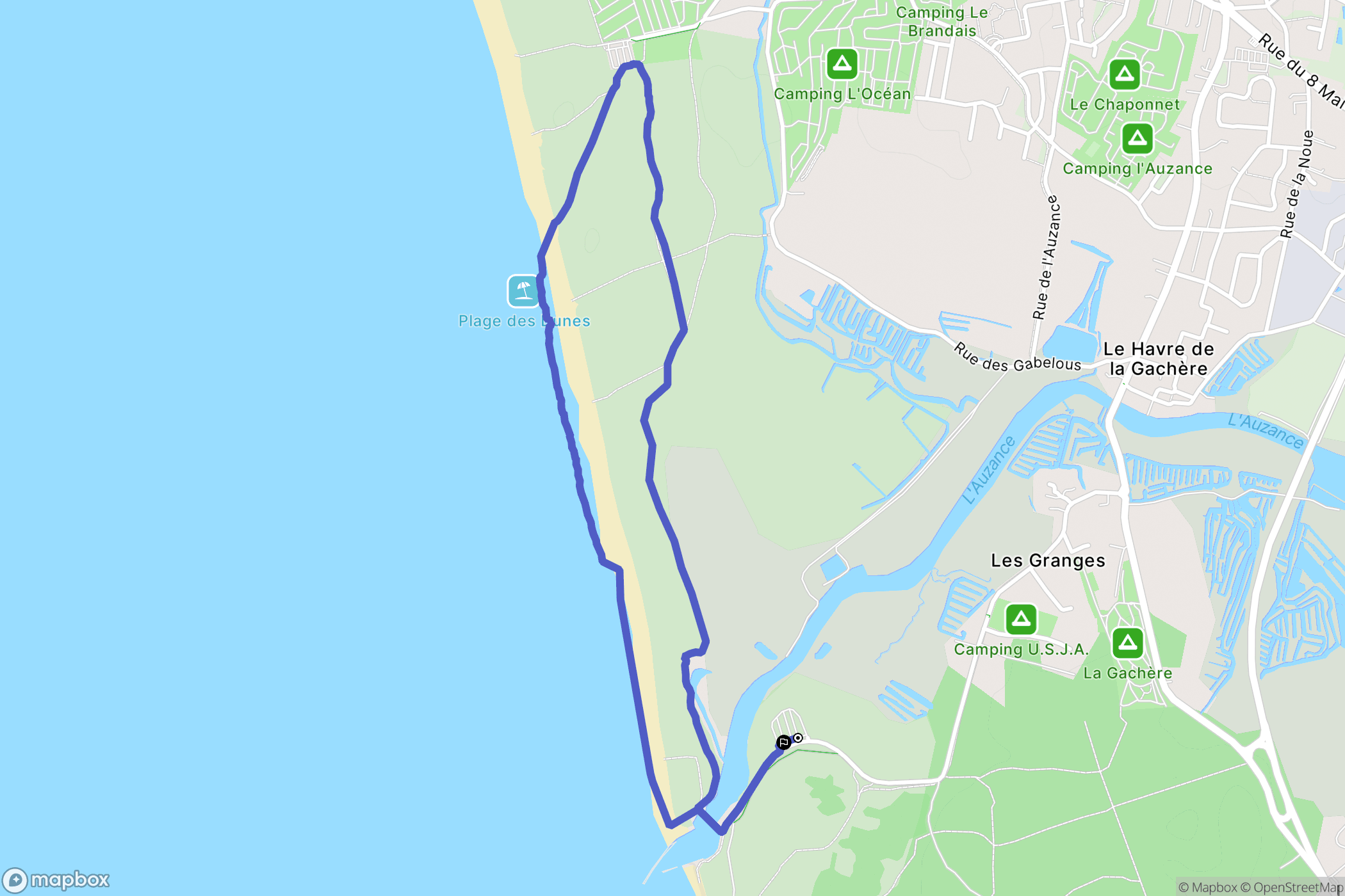 Les Sables-d'Olonne : carte du parcours de randonnée - France