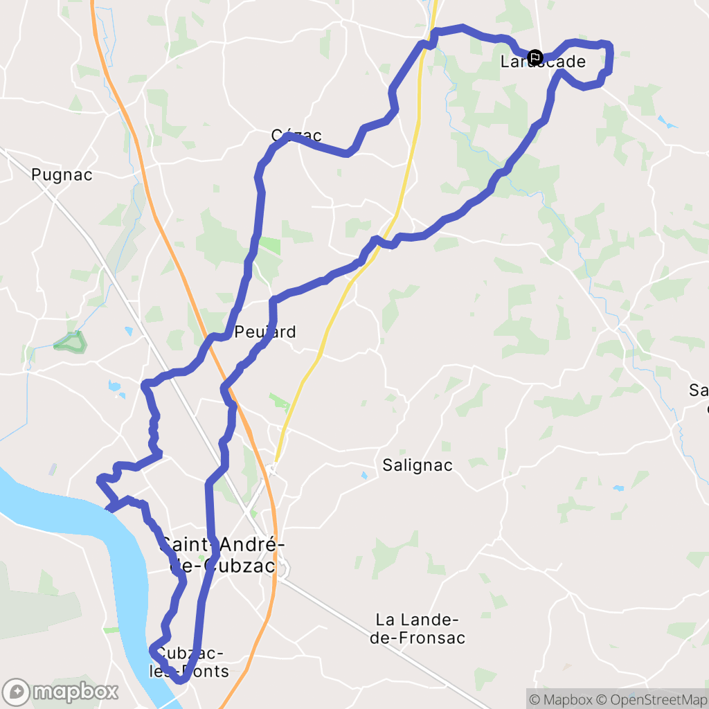 Laruscade : carte du parcours de randonnée - France