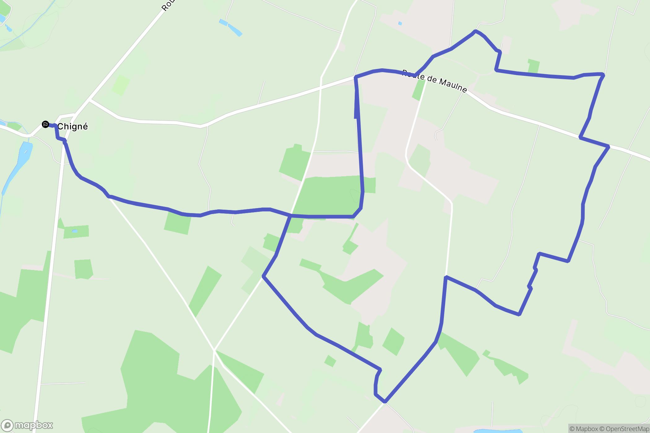 Noyant-Villages : carte du parcours de randonnée - France