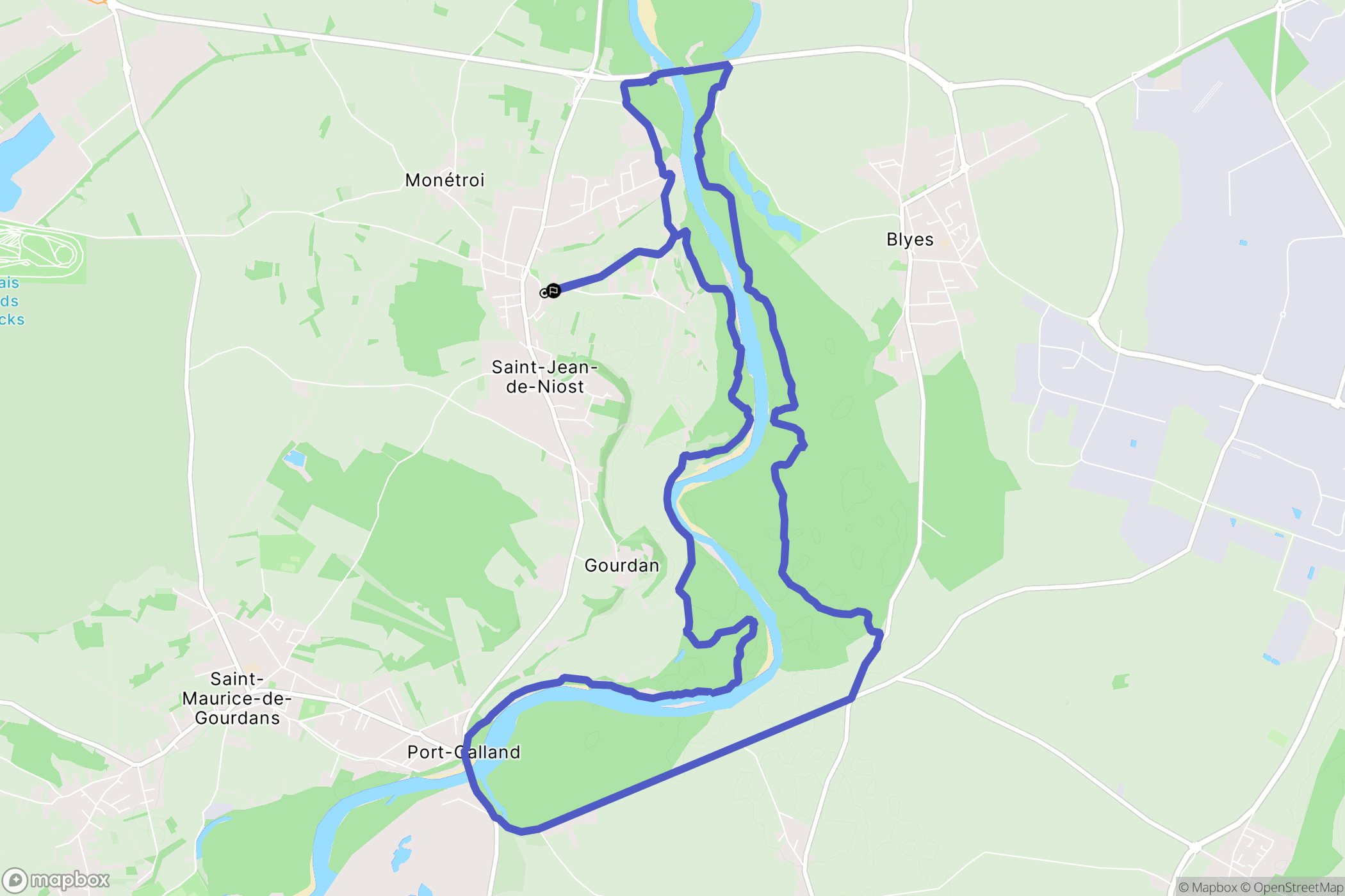 Saint-Jean-de-Niost : carte du parcours de randonnée - France