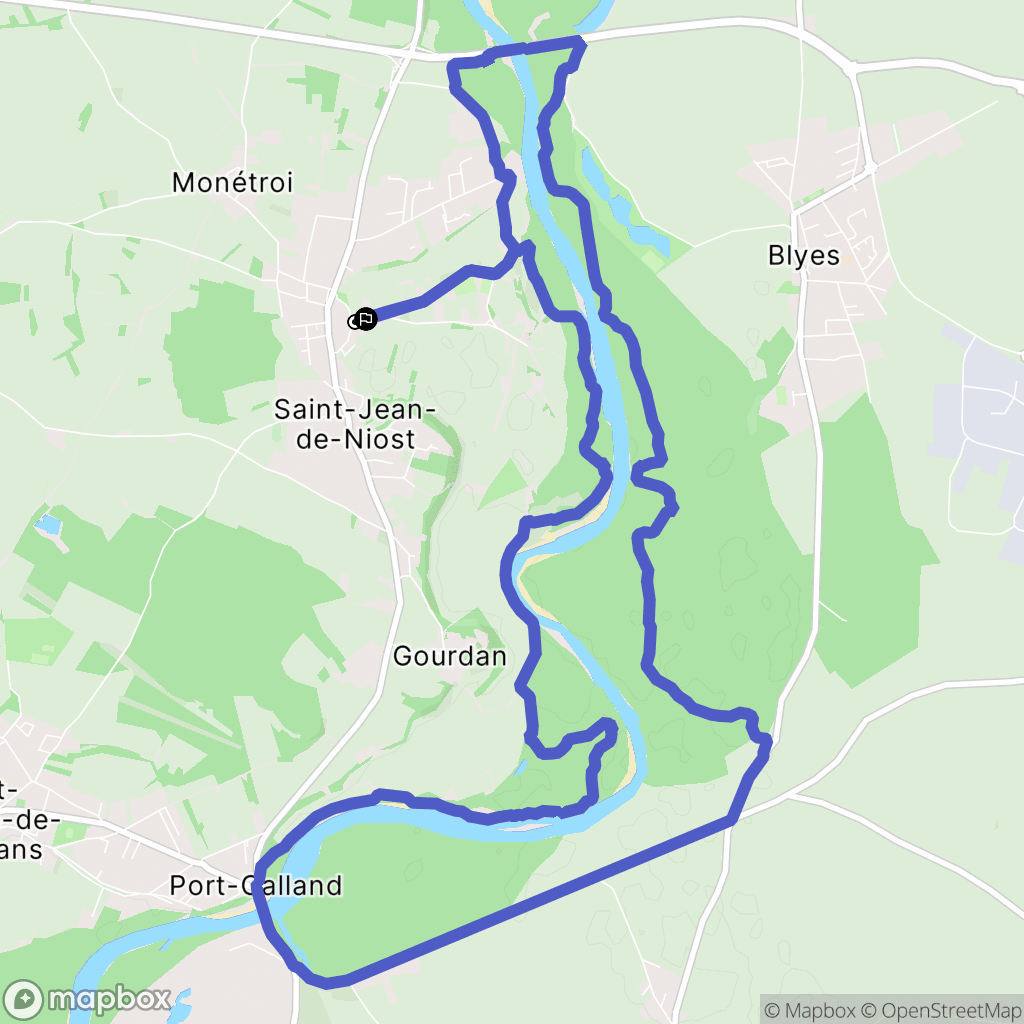 Saint-Jean-de-Niost : carte du parcours de randonnée - France
