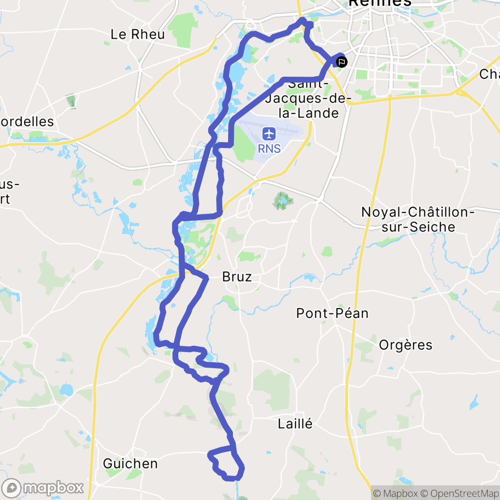 Saint-Jacques-de-la-Lande : carte du parcours de randonnée - France