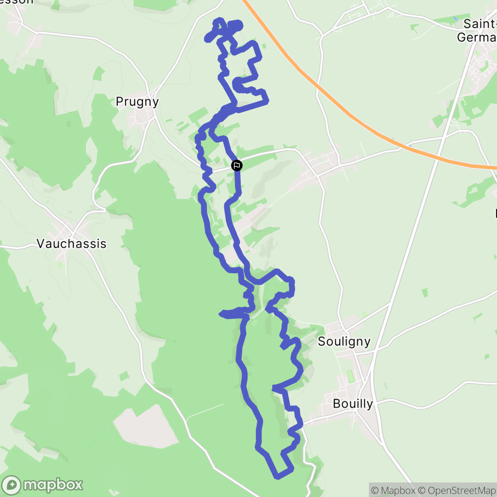Laines-aux-Bois : carte du parcours de randonnée - France