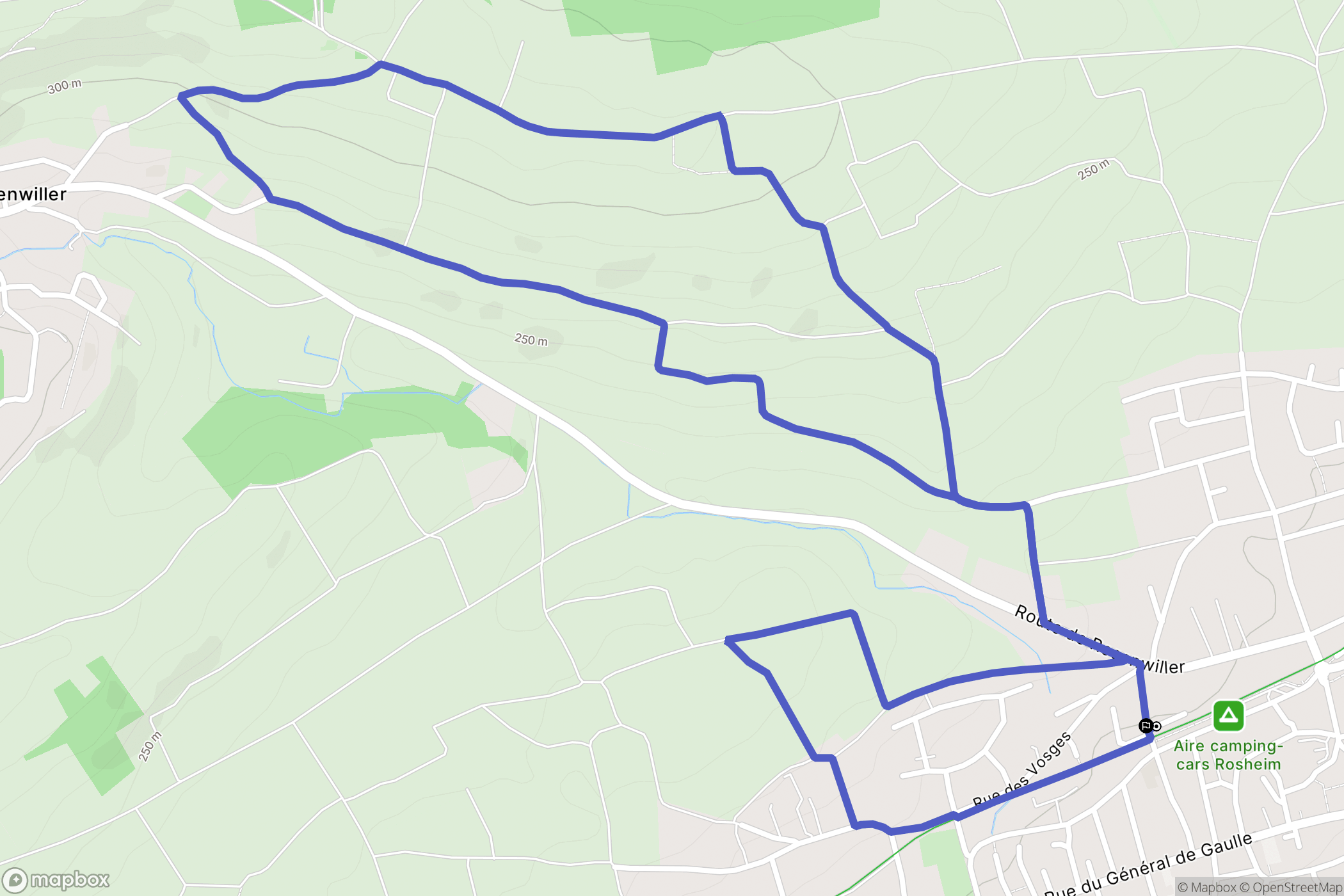 Rosheim : carte du parcours de randonnée - France