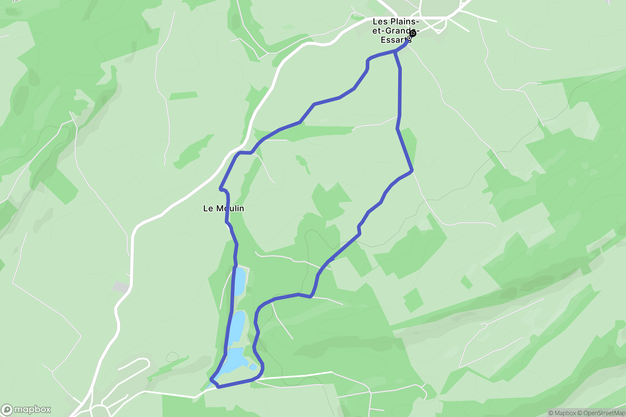 Les Plains-et-Grands-Essarts : carte du parcours de randonnée - France