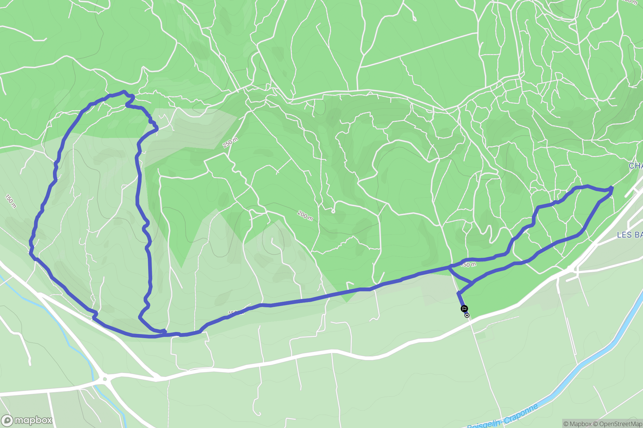 Lamanon : carte du parcours de randonnée - France