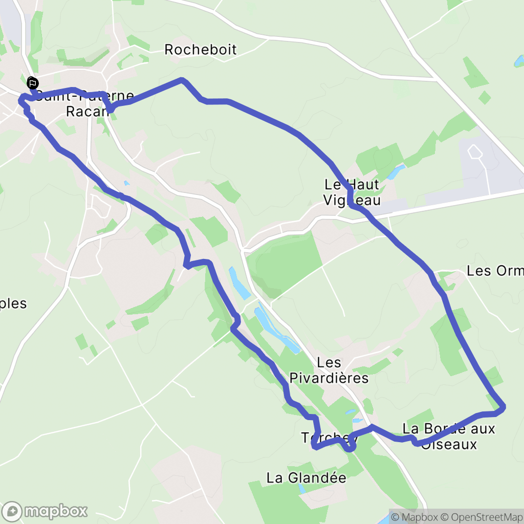 Saint-Paterne-Racan : carte du parcours de randonnée - France