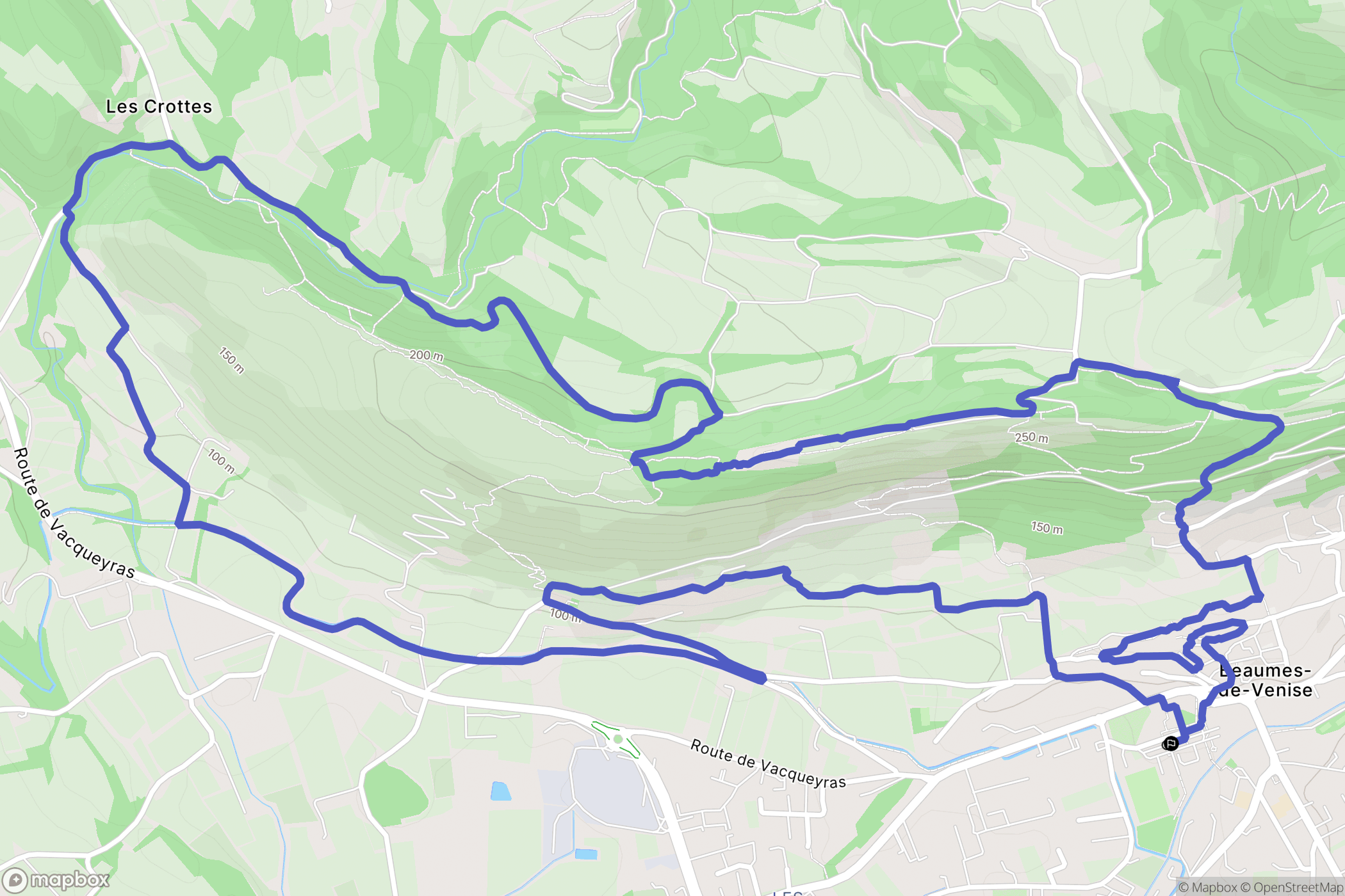 Beaumes-de-Venise : carte du parcours de randonnée - France