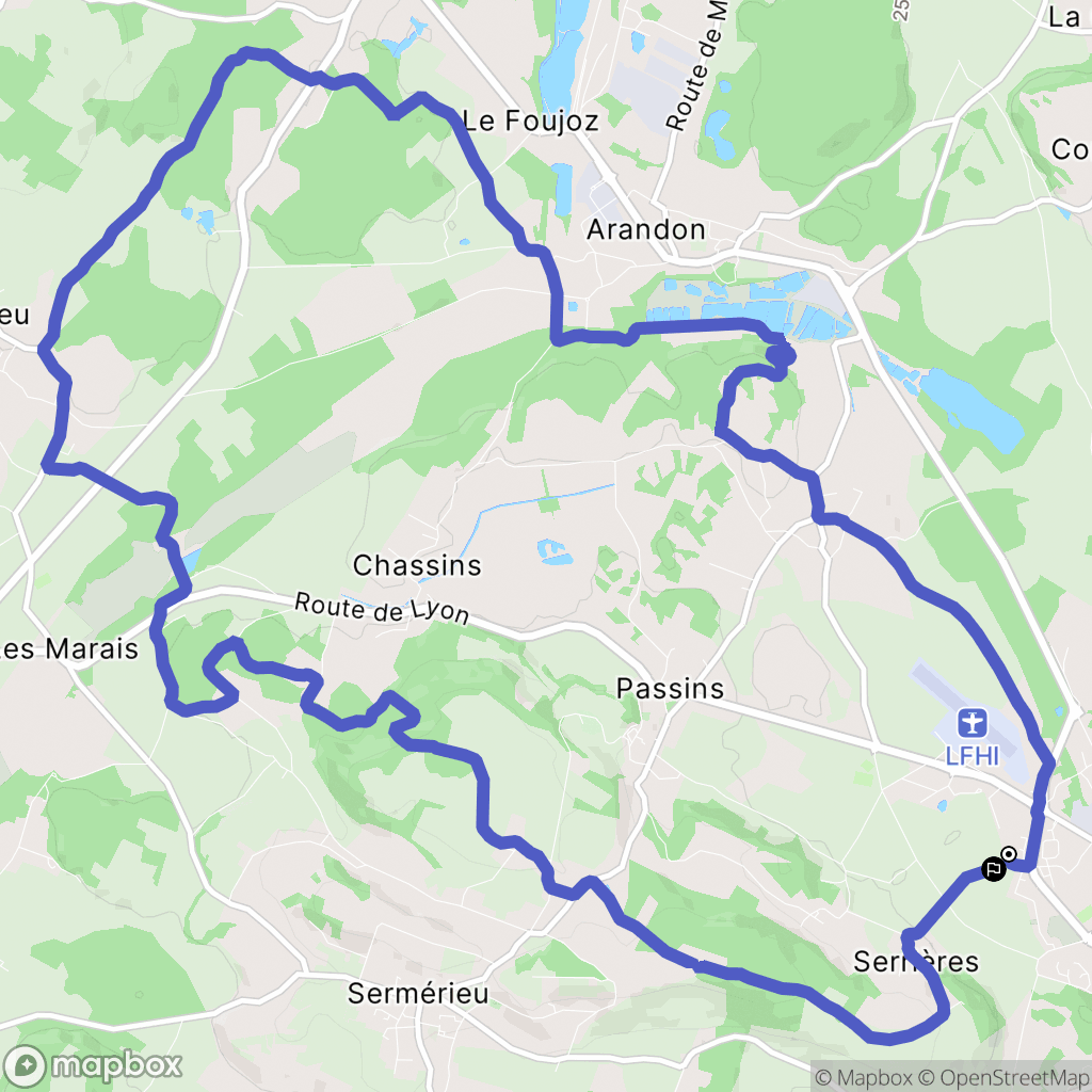 Morestel : carte du parcours de randonnée - France